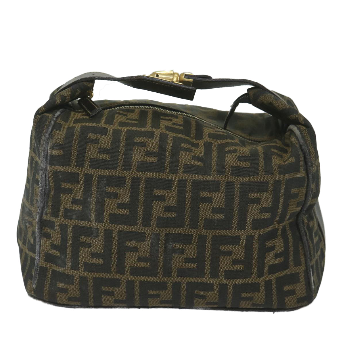 FENDI Zucca Canvas Vanity Cosmetic Pouch Black Brownki3845