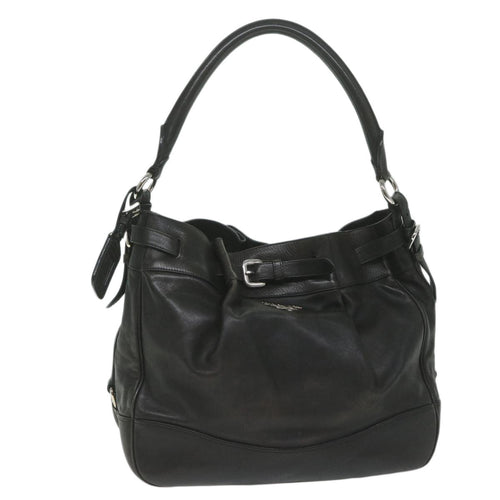PRADA Shoulder Bag Leather Black  ki3947