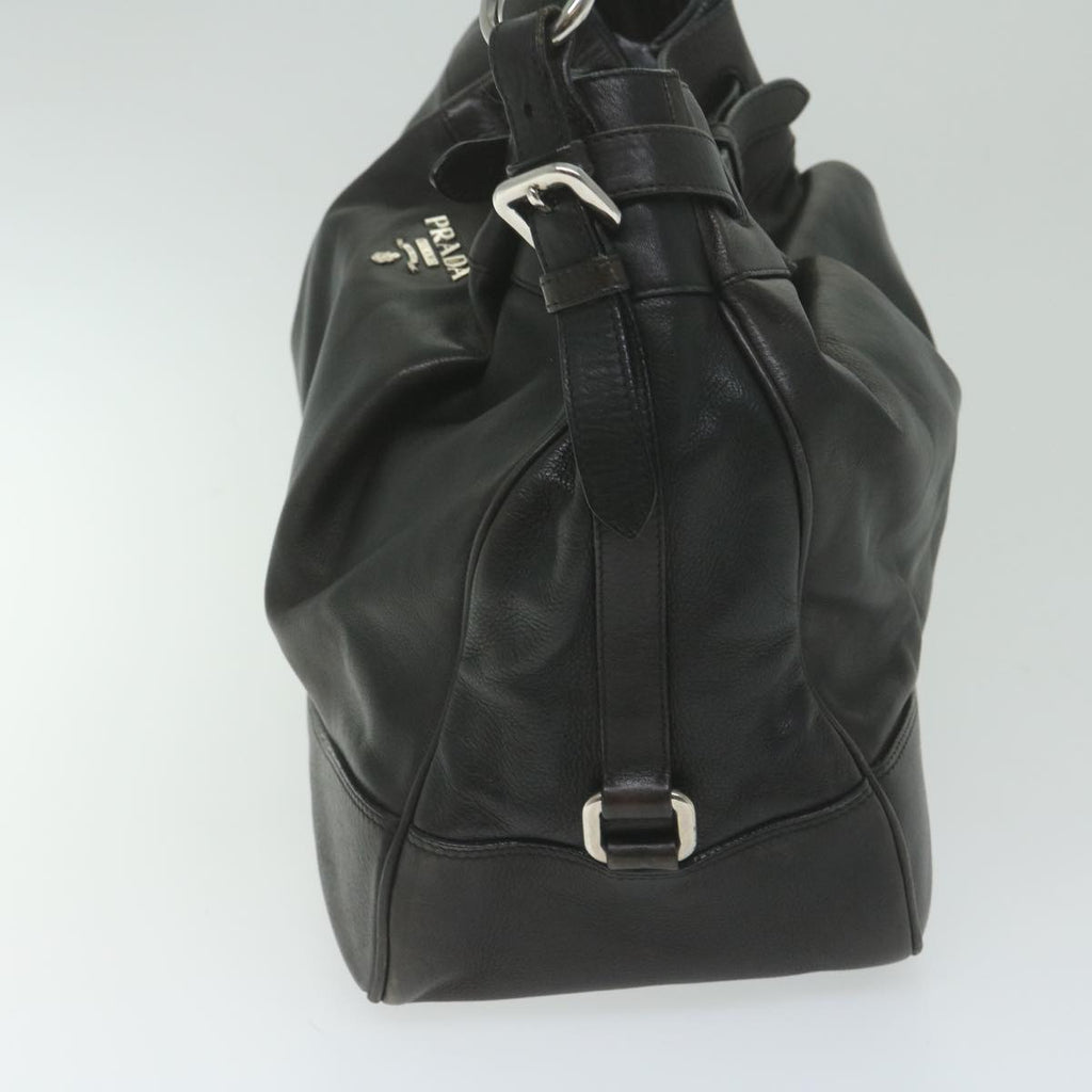 PRADA Shoulder Bag Leather Black  ki3947