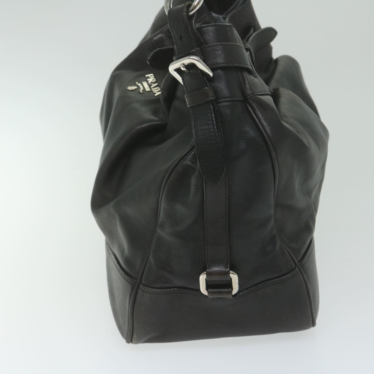PRADA Shoulder Bag Leather Black  ki3947