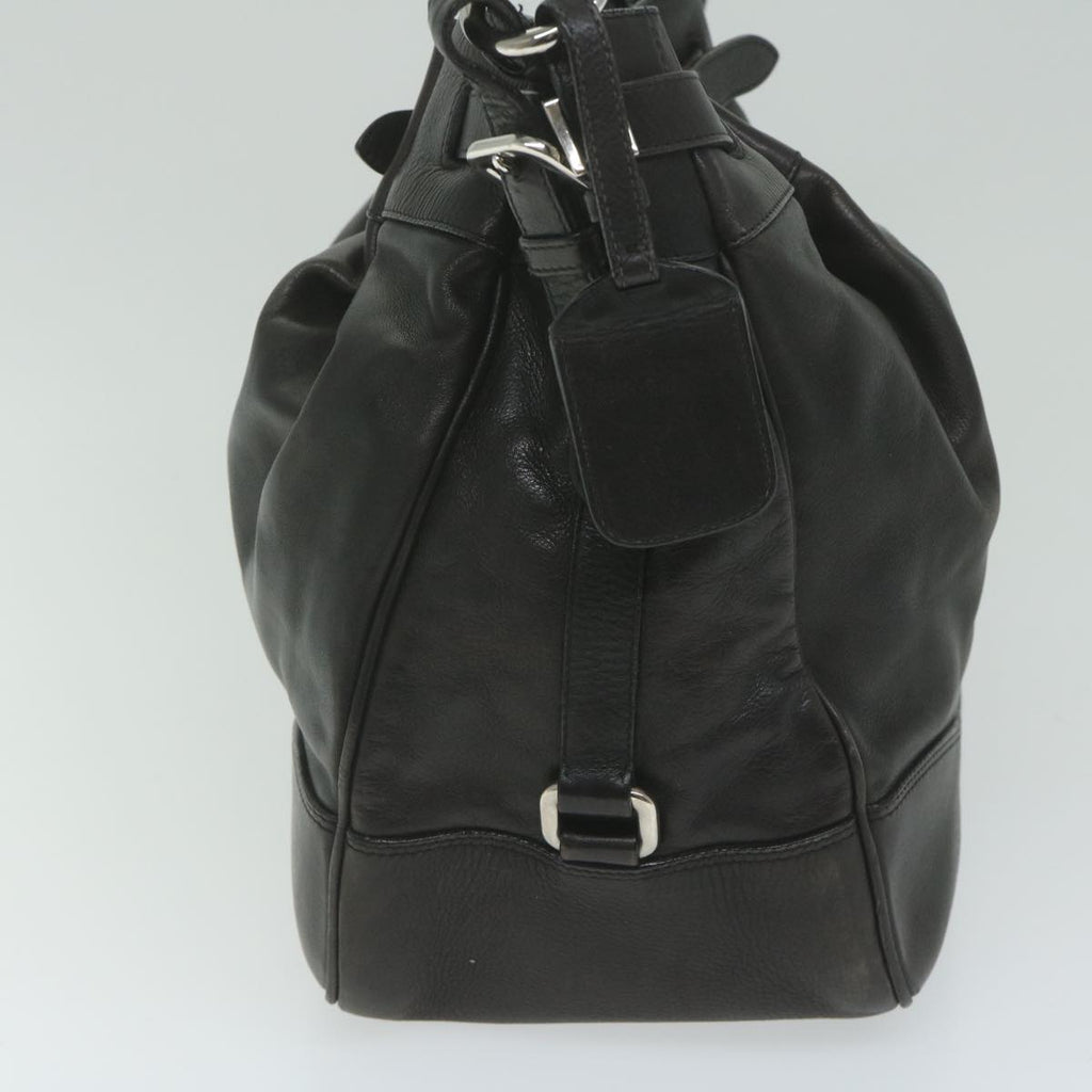 PRADA Shoulder Bag Leather Black  ki3947