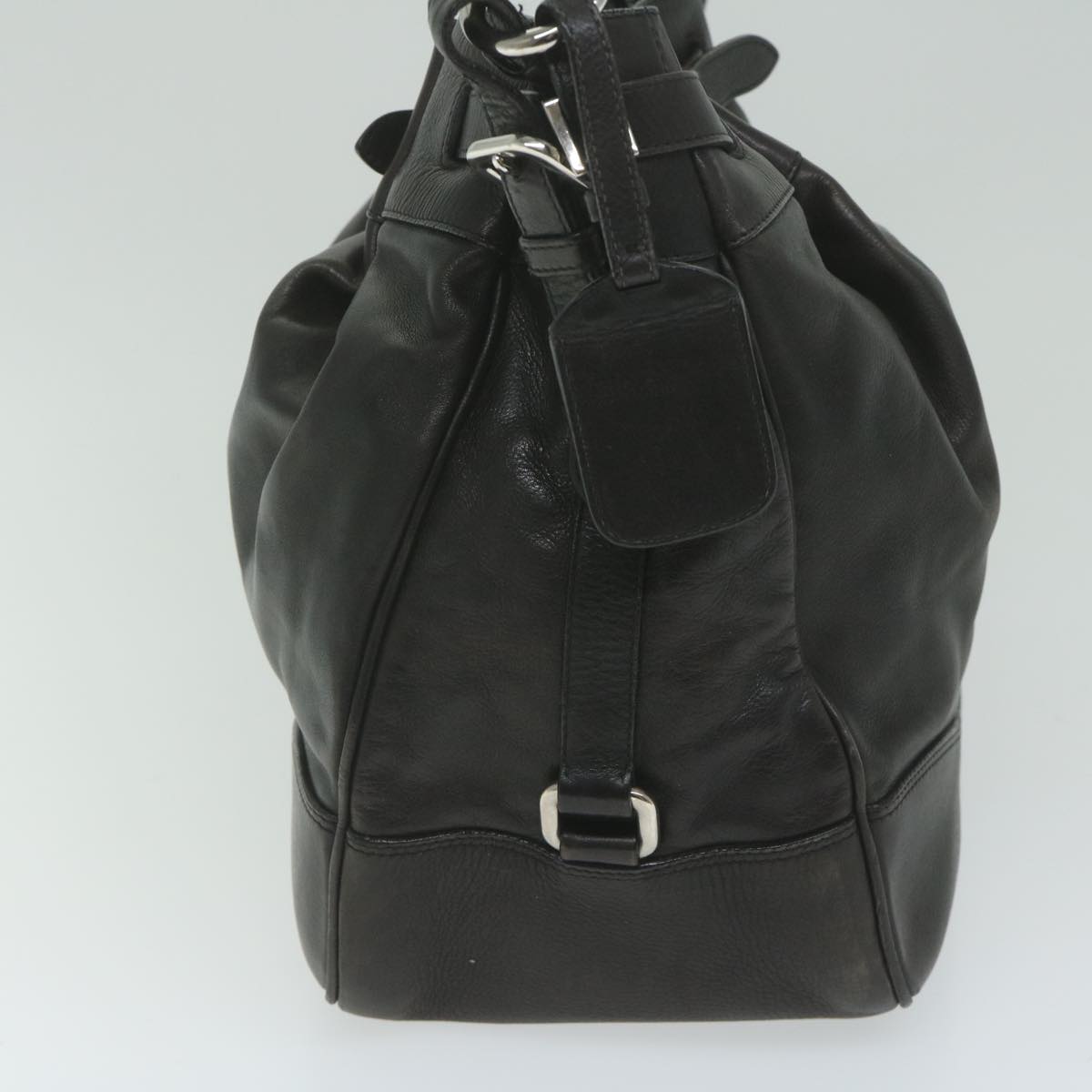 PRADA Shoulder Bag Leather Black  ki3947