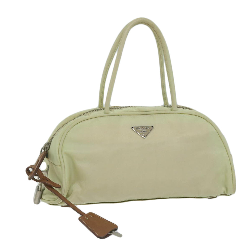 PRADA Hand Bag Nylon White  ki3948