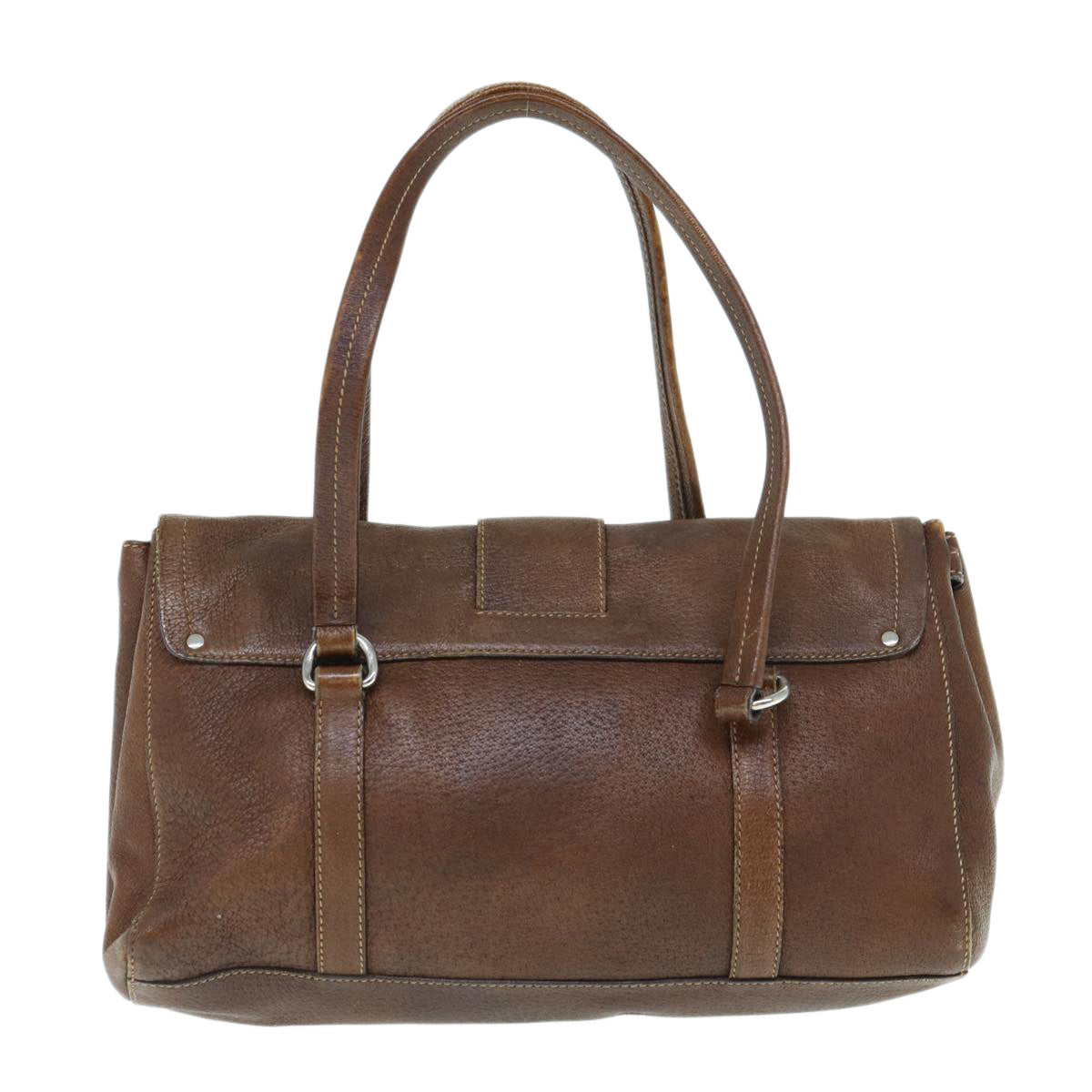 PRADA Hand Bag Leather Brown  ki3959