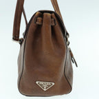PRADA Hand Bag Leather Brown  ki3959