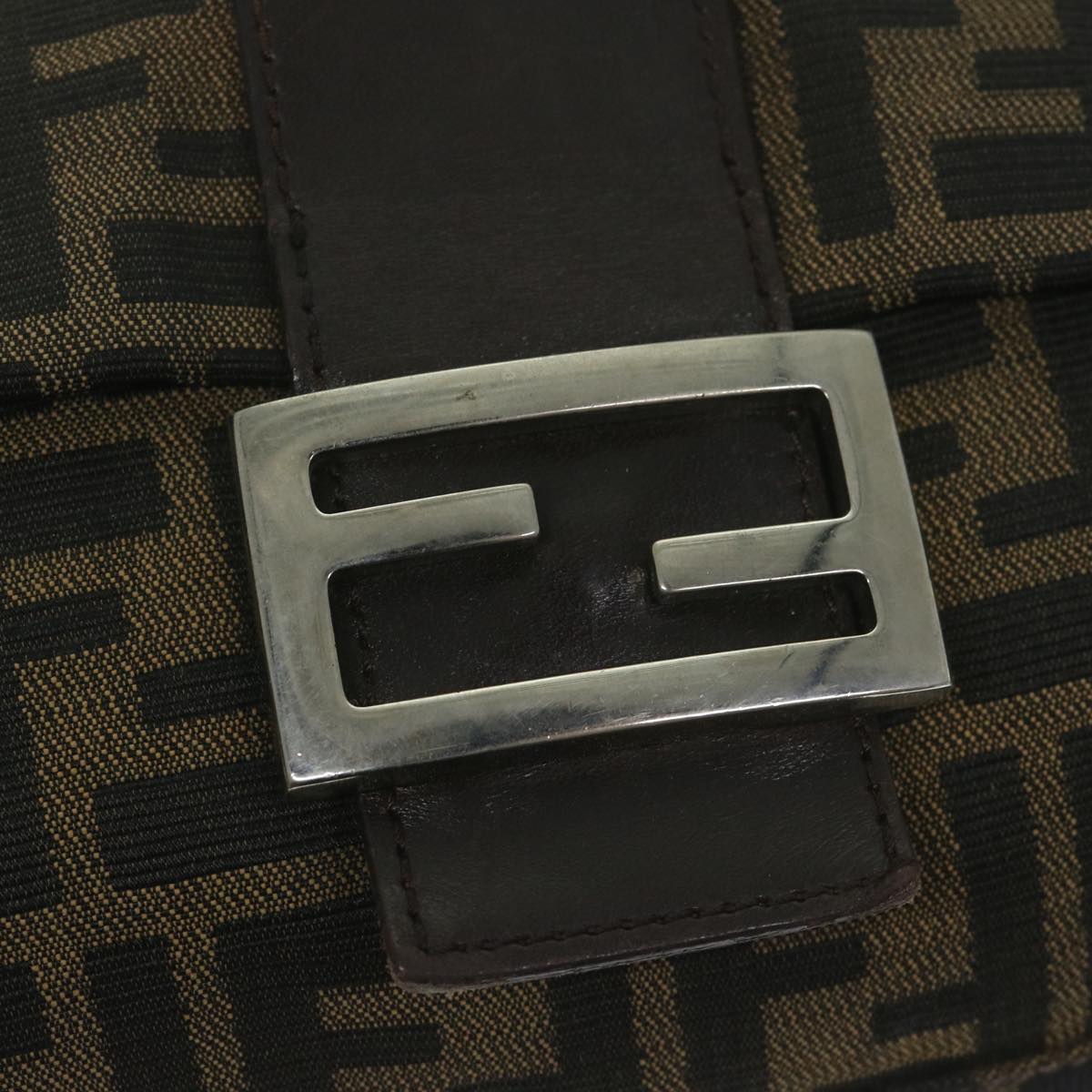 FENDI Zucca Canvas Mamma Baguette Shoulder Bag Black 33492 26325 008ki4044