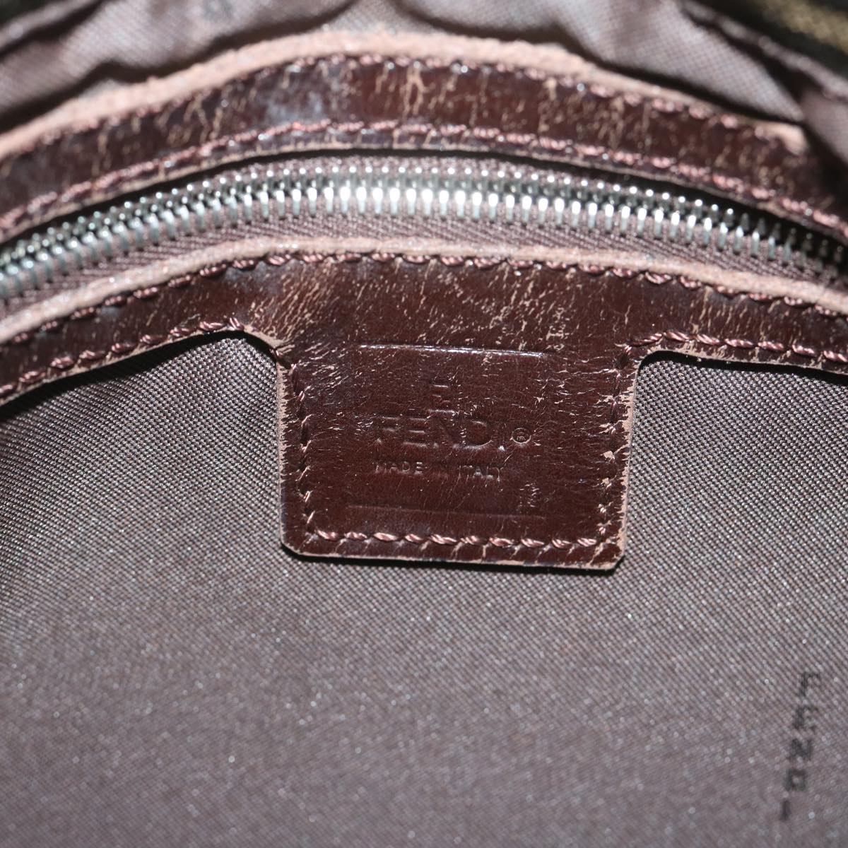 FENDI Zucca Canvas Mamma Baguette Shoulder Bag Black 33492 26325 008ki4044