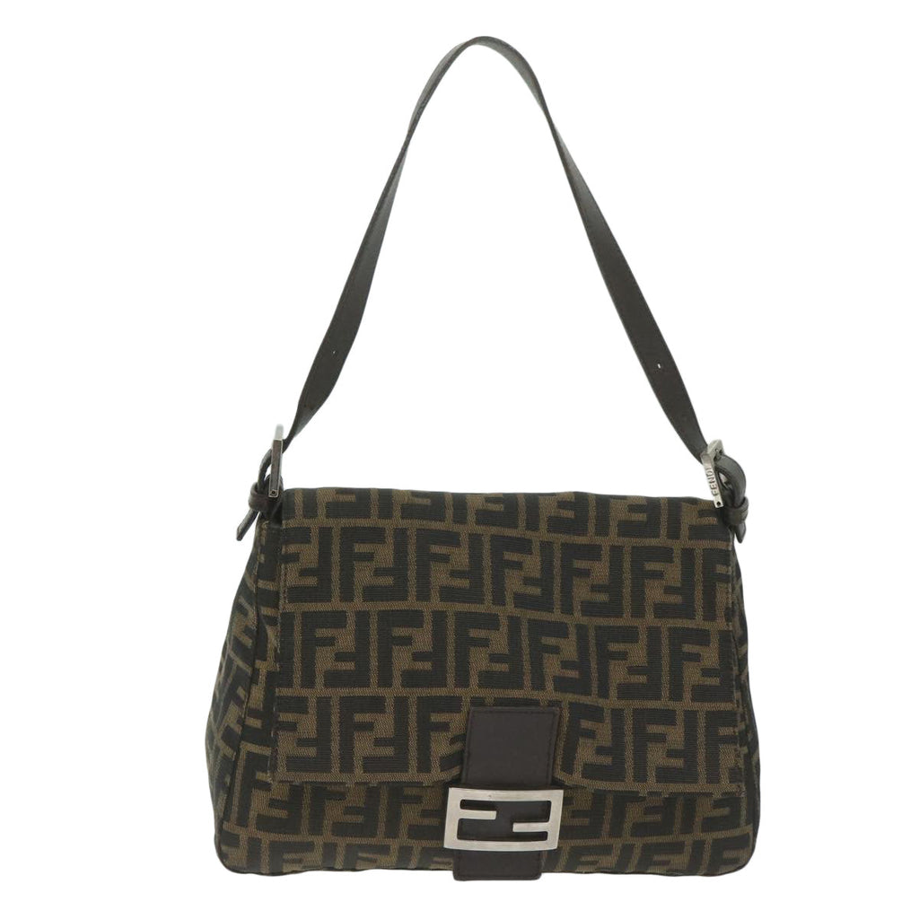 FENDI Zucca Canvas Mamma Baguette Shoulder Bag Black 33492 26325 008ki4044