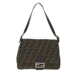 FENDI Zucca Canvas Mamma Baguette Shoulder Bag Black 33492 26325 008ki4044
