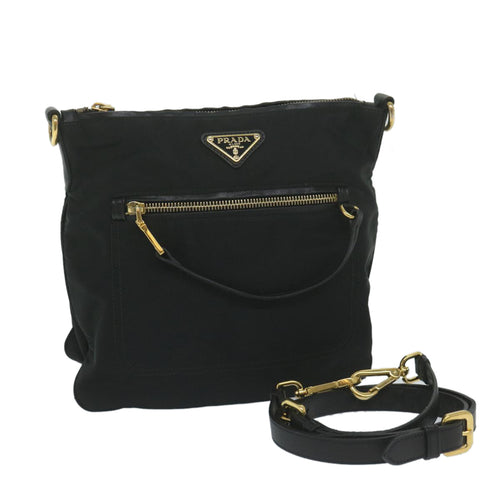 PRADA Shoulder Bag Nylon Black  ki4045
