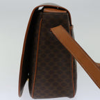 CELINE Macadam Canvas Shoulder Bag PVC Leather Brown Auth ki4098