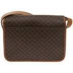CELINE Macadam Canvas Shoulder Bag PVC Leather Brown  ki4109
