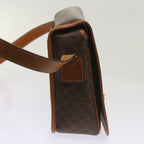 CELINE Macadam Canvas Shoulder Bag PVC Leather Brown  ki4109