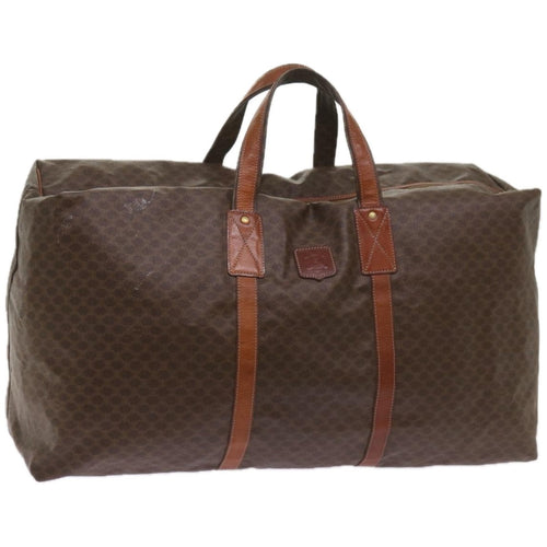 CELINE Macadam Canvas Boston Bag PVC Brown  ki4112