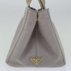 PRADA Canapa MM Hand Bag Canvas Gray  ki4125