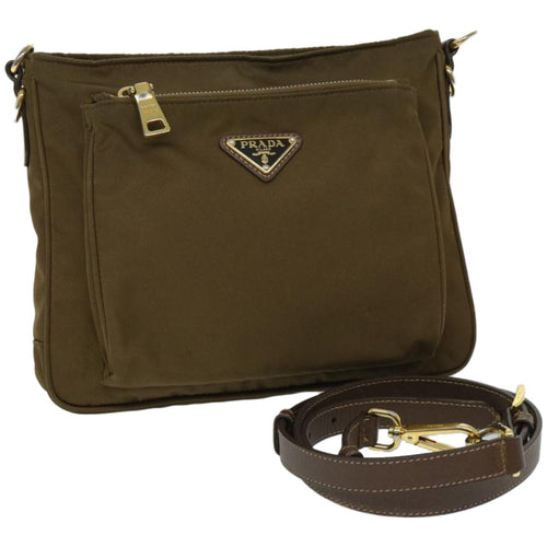 PRADA Shoulder Bag Nylon Brown ki4126