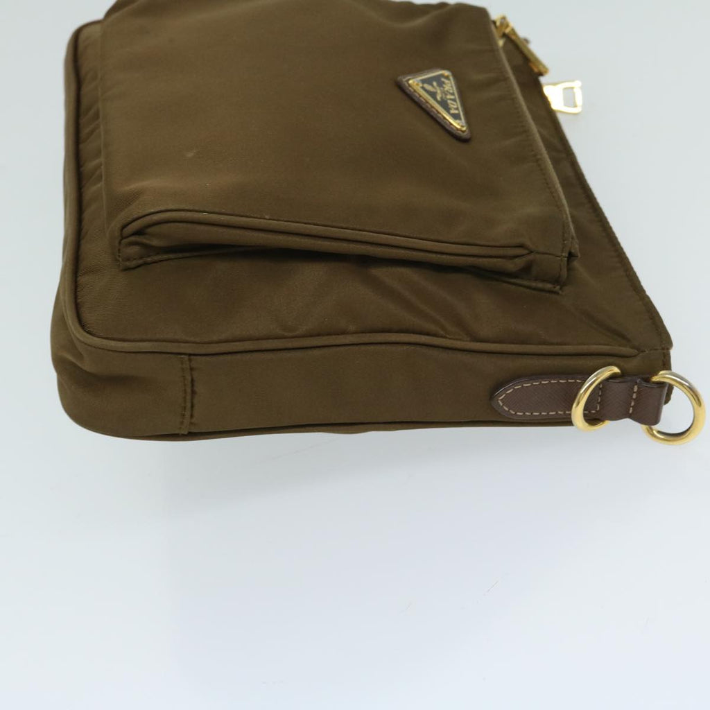 PRADA Shoulder Bag Nylon Brown ki4126