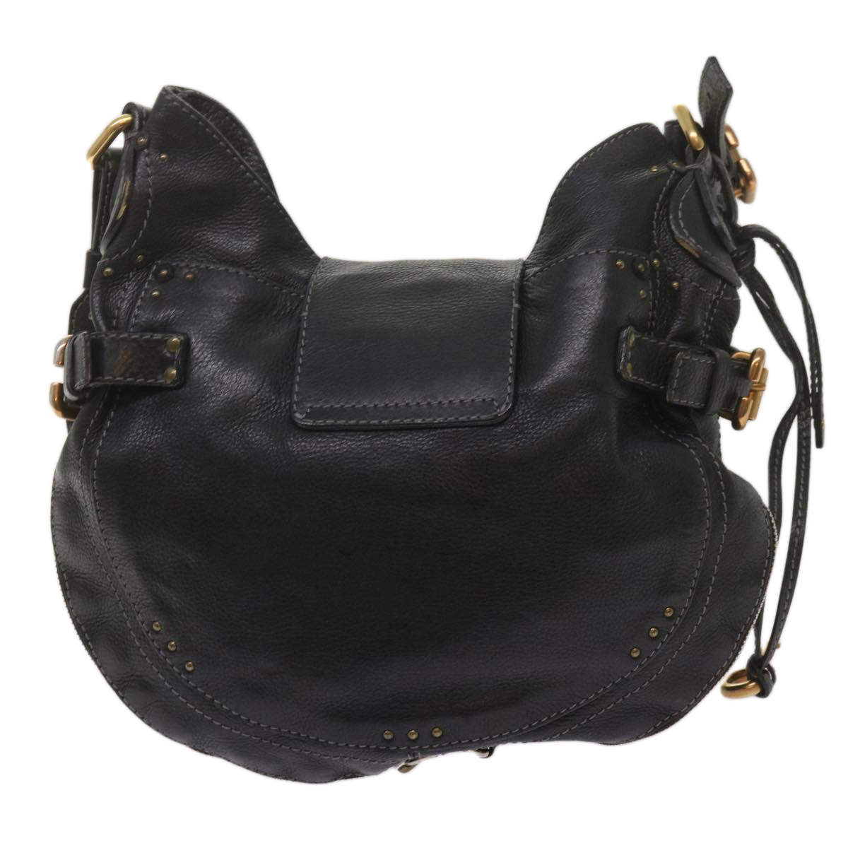 Chloe Shoulder Bag Leather Black ki4150