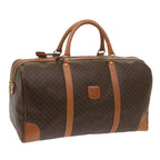 CELINE Macadam Canvas Boston Bag PVC Brown  ki4225