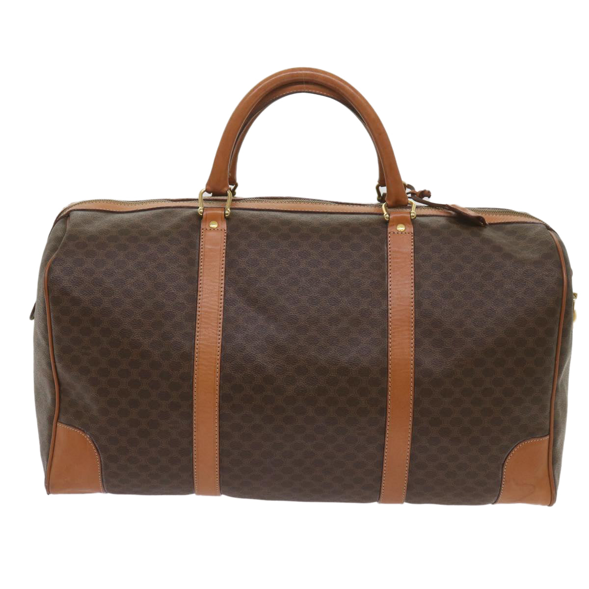 CELINE Macadam Canvas Boston Bag PVC Brown  ki4225