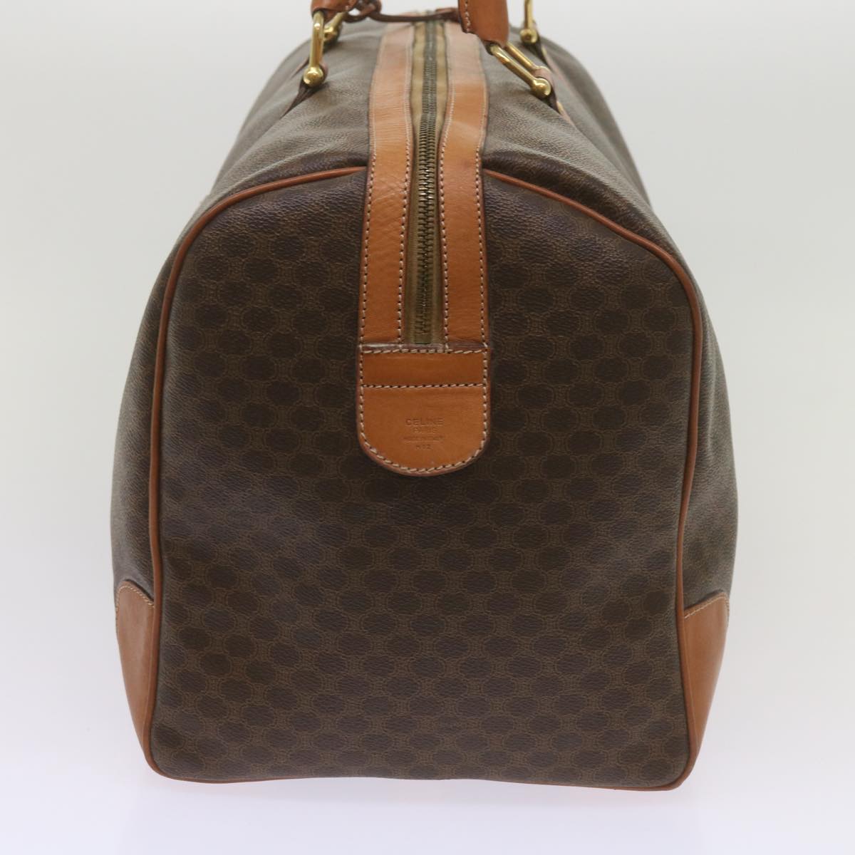 CELINE Macadam Canvas Boston Bag PVC Brown  ki4225