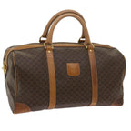 CELINE Macadam Canvas Boston Bag PVC Brown Auth ki4231