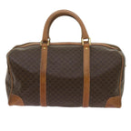CELINE Macadam Canvas Boston Bag PVC Brown Auth ki4231
