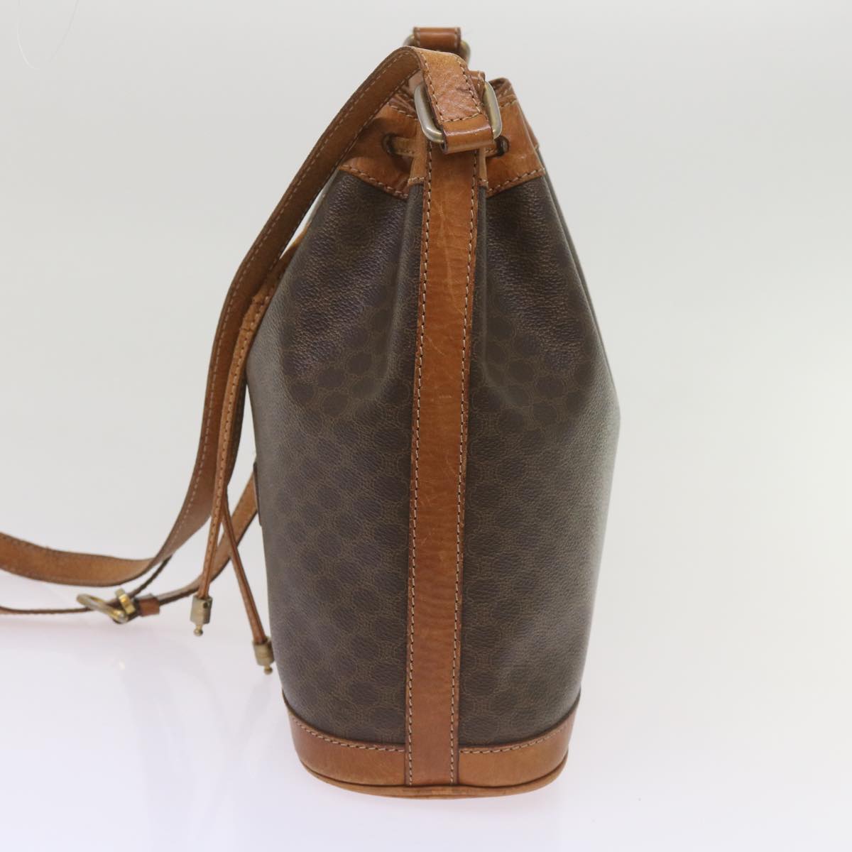 CELINE Macadam Canvas Shoulder Bag PVC Leather Brown  ki4237