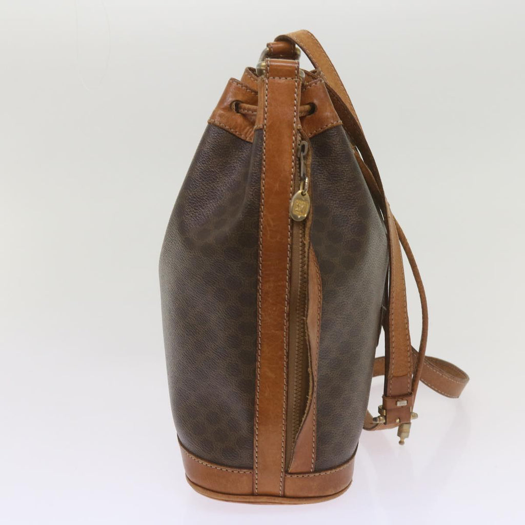 CELINE Macadam Canvas Shoulder Bag PVC Leather Brown  ki4237