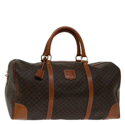 CELINE Macadam Canvas Boston Bag PVC Brown  ki4266