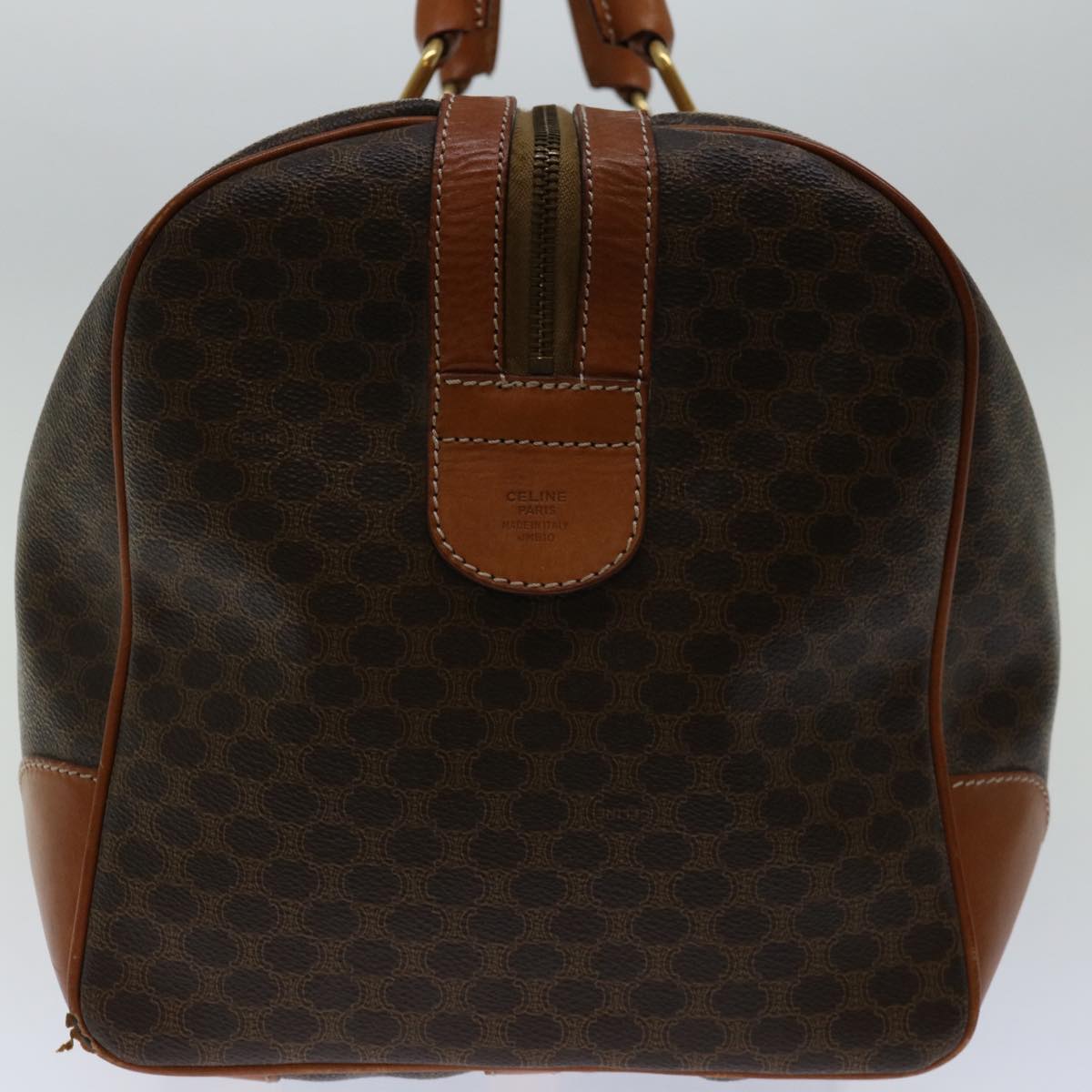 CELINE Macadam Canvas Boston Bag PVC Brown  ki4266