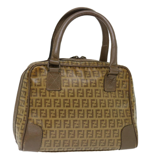 FENDI Zucchino Canvas Hand Bag Beigeki4322