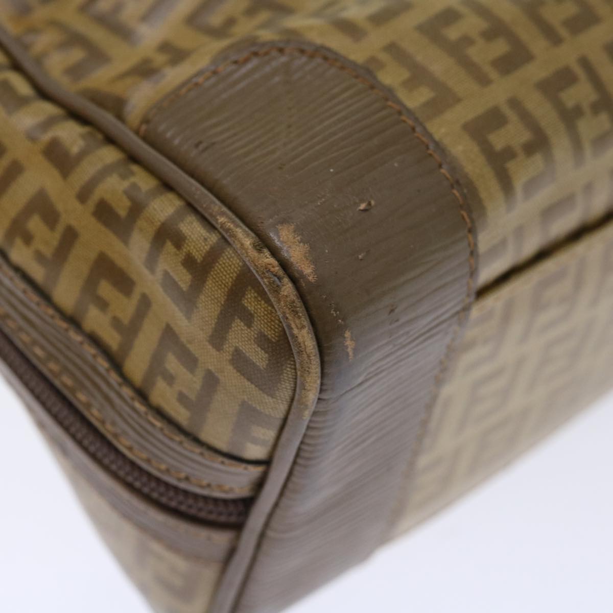 FENDI Zucchino Canvas Hand Bag Beigeki4322