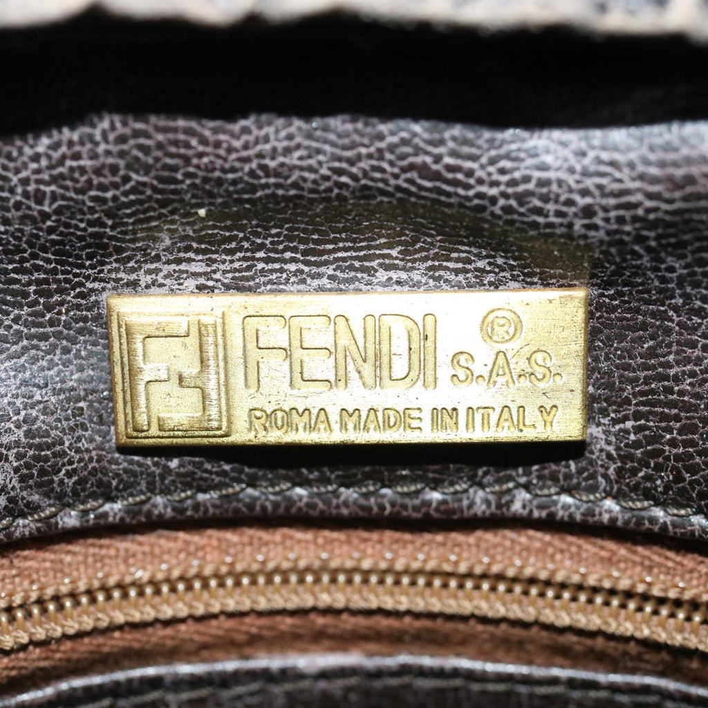 FENDI Zucchino Canvas Hand Bag Beigeki4322