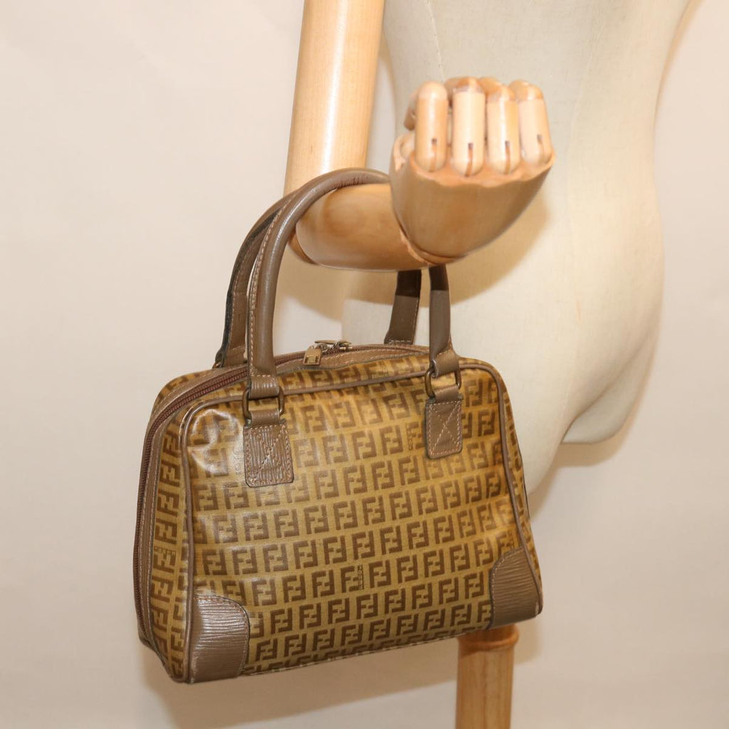 FENDI Zucchino Canvas Hand Bag Beigeki4322