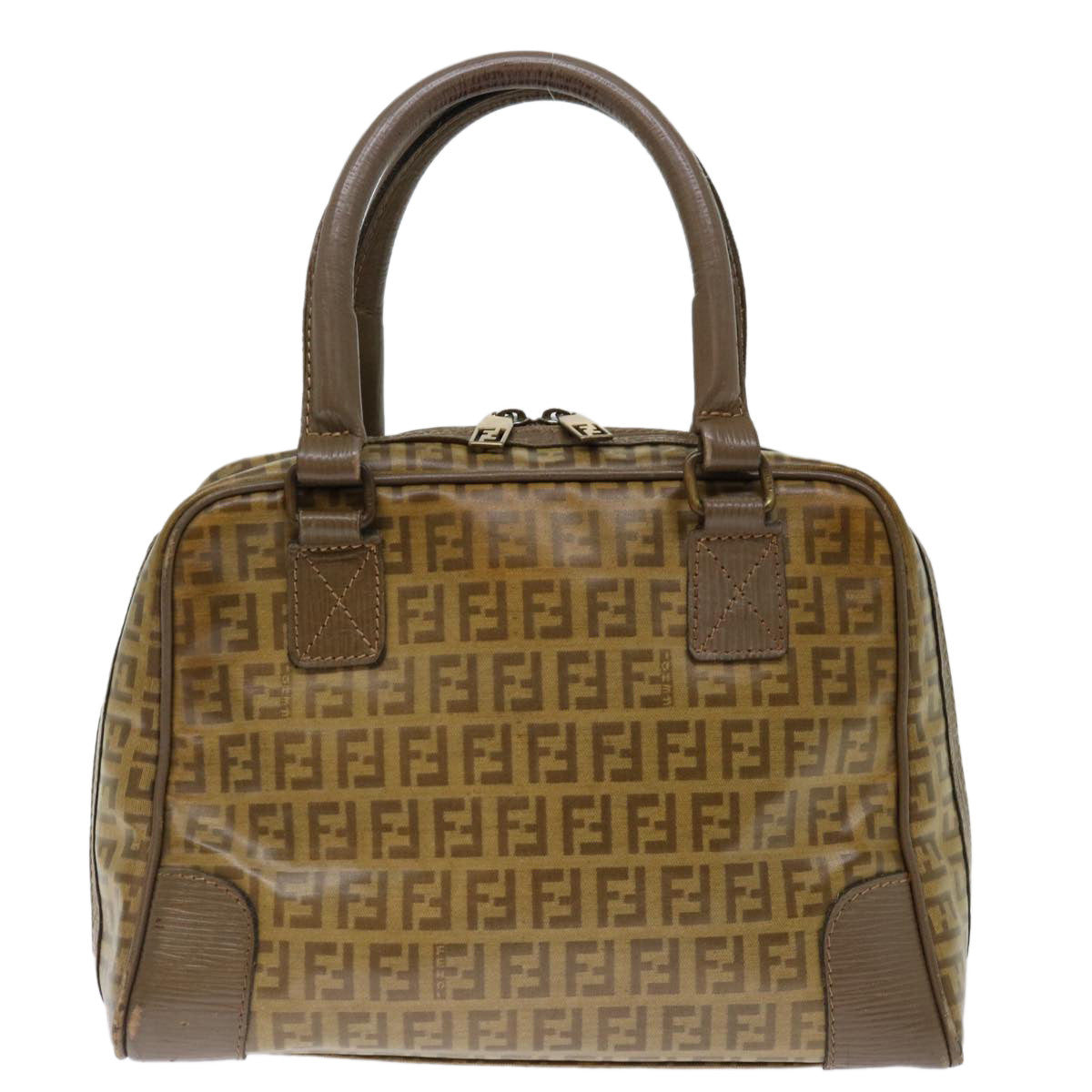 FENDI Zucchino Canvas Hand Bag Beigeki4322