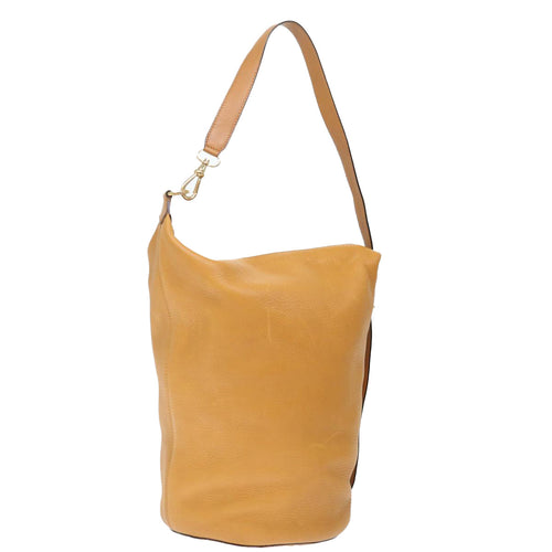 CELINE Shoulder Bag Leather Beige  ki4346