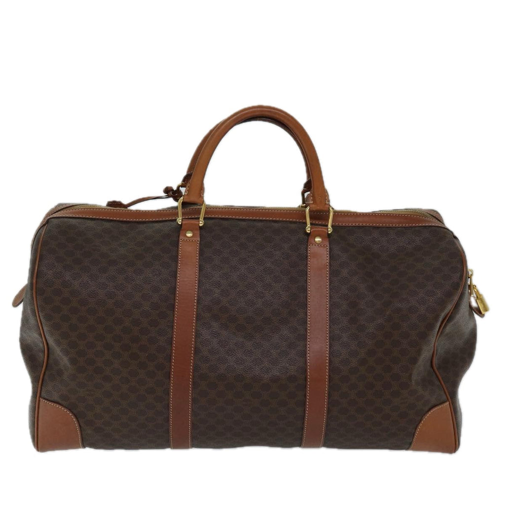 CELINE Macadam Canvas Boston Bag PVC Brown  ki4356