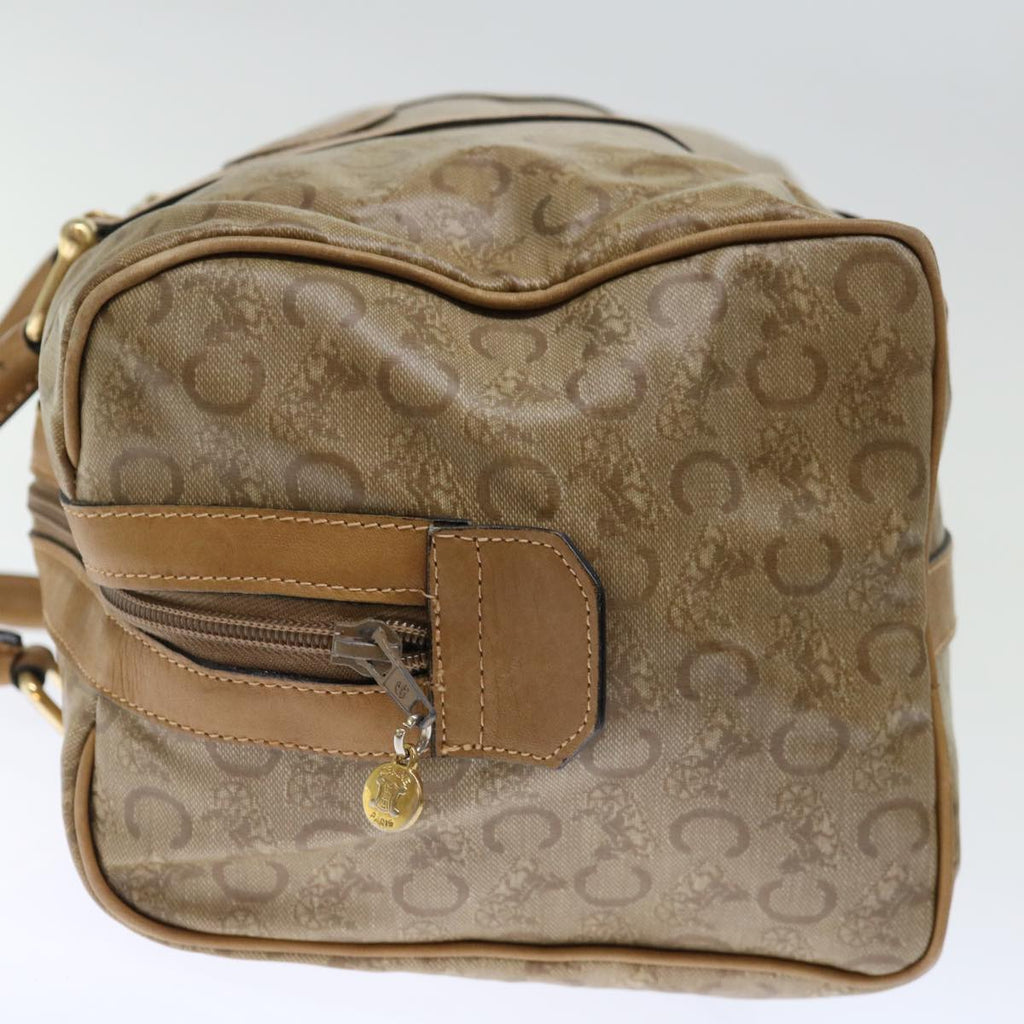 CELINE C Macadam Canvas Boston Bag Beige Auth ki4376