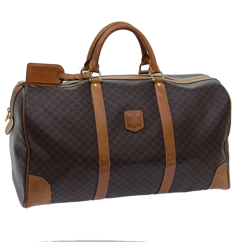 CELINE Macadam Canvas Boston Bag PVC Brown  ki4386