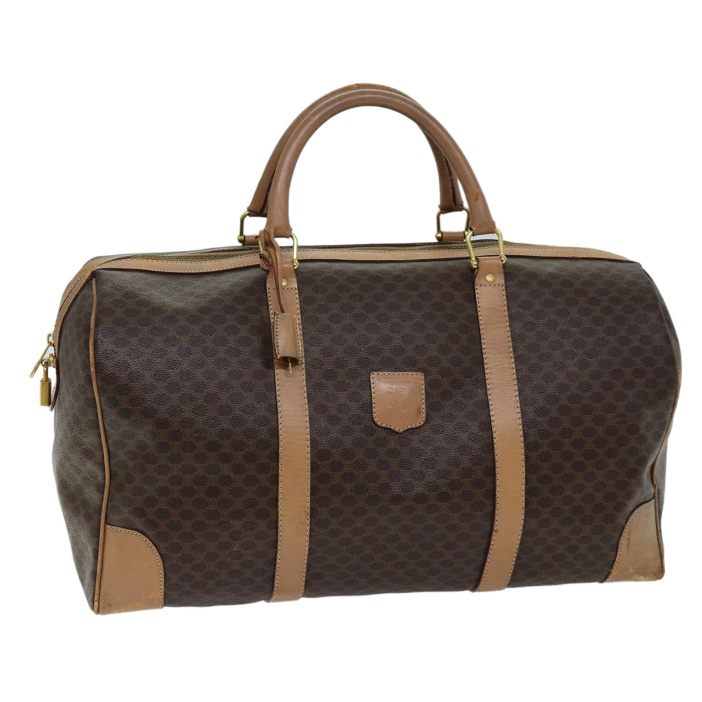 CELINE Macadam Canvas Boston Bag PVC Brown  ki4391