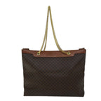 CELINE Macadam Canvas Chain Tote Bag PVC Brown  ki4403