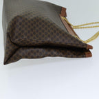 CELINE Macadam Canvas Chain Tote Bag PVC Brown  ki4403