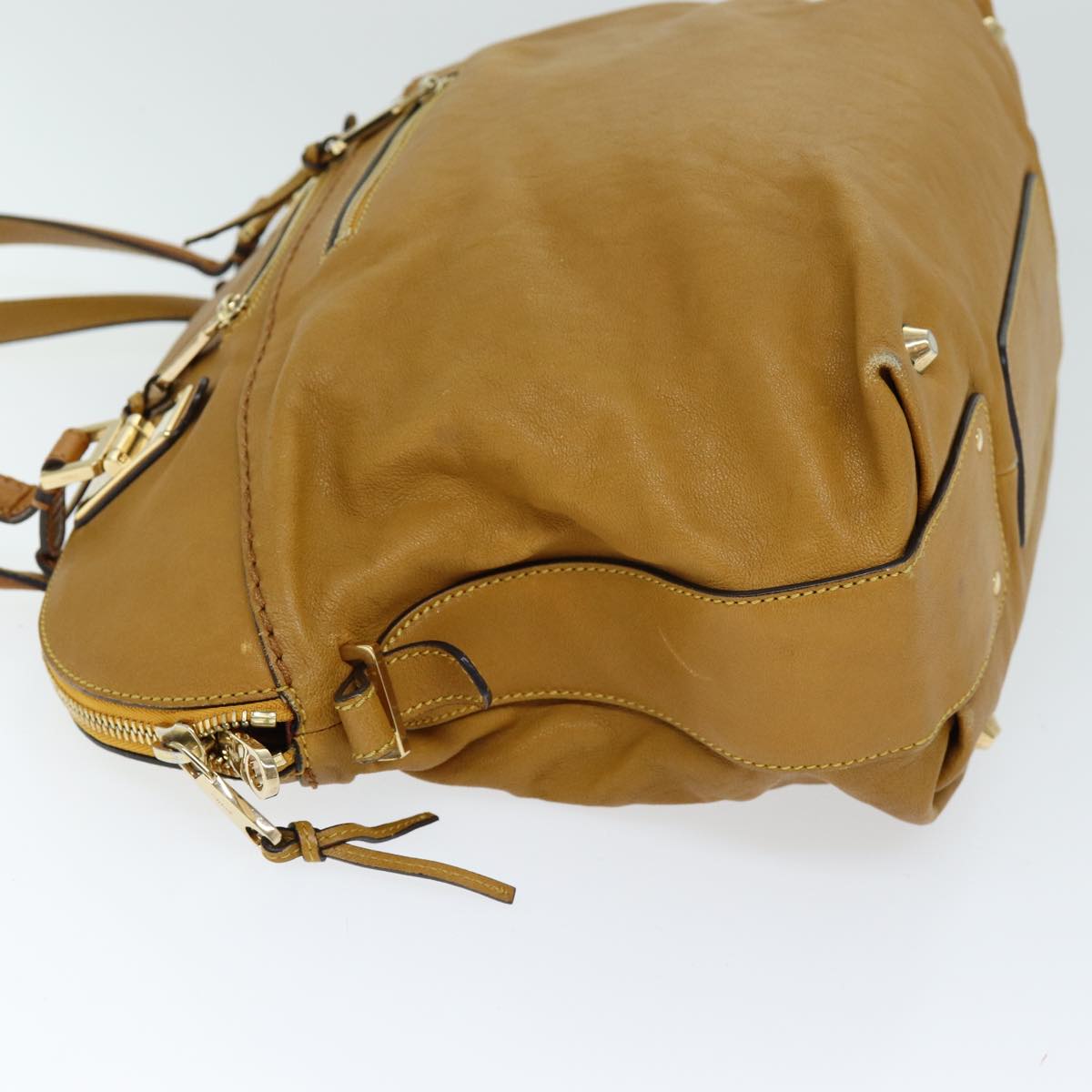 Chloe Angie Hand Bag Leather Beige ki4414