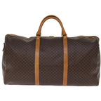 CELINE Macadam Canvas Boston Bag PVC Brown Auth ki4462