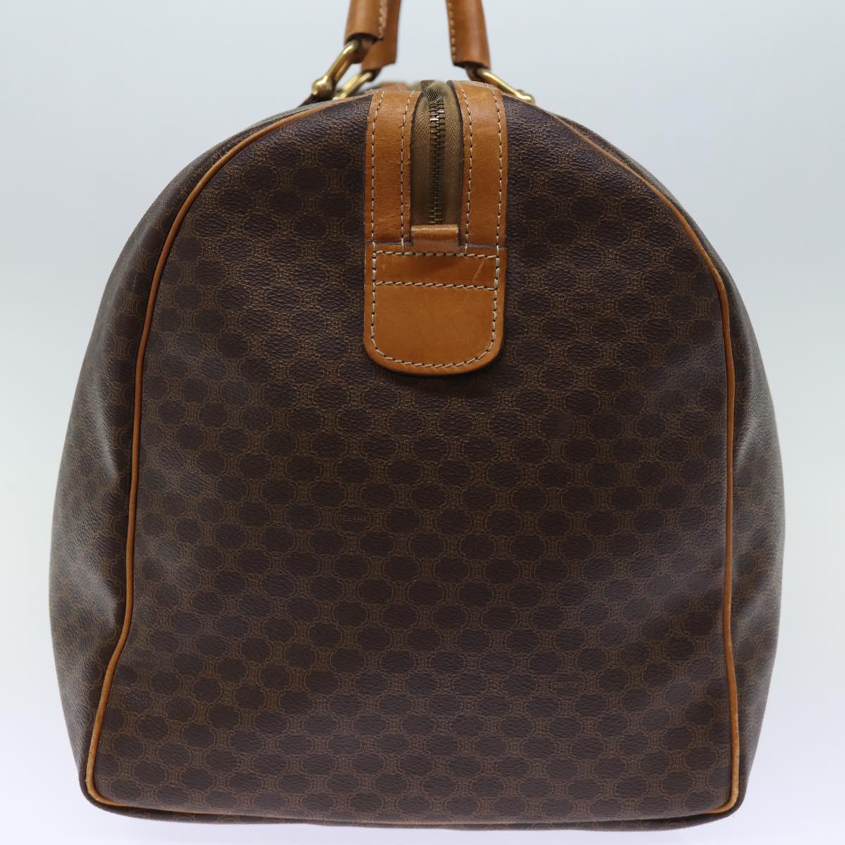 CELINE Macadam Canvas Boston Bag PVC Brown Auth ki4462