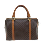 CELINE Macadam Canvas Boston Bag PVC Brown Auth ki4503