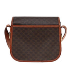 CELINE Macadam Canvas Shoulder Bag PVC Leather Brown Auth ki4552