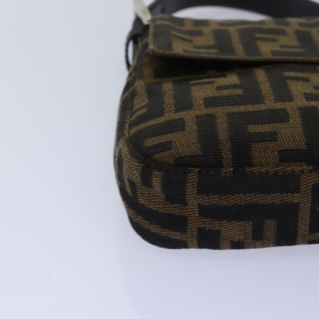 FENDI Zucca Canvas Mamma Baguette Shoulder Bag Brown Blackki4559A