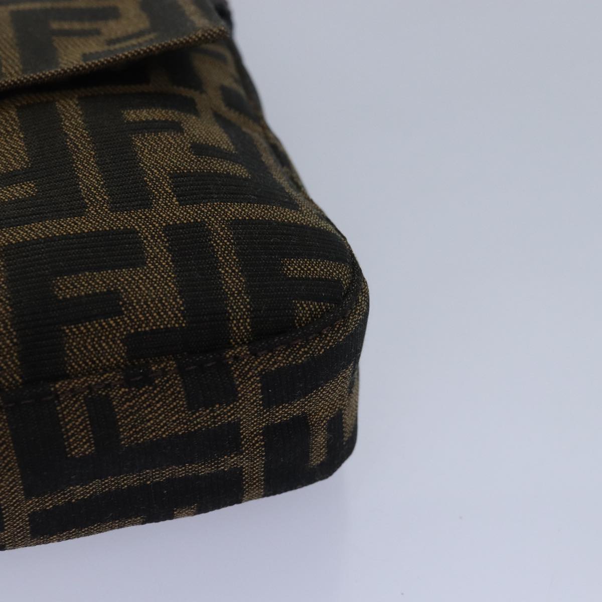 FENDI Zucca Canvas Mamma Baguette Shoulder Bag Brown Blackki4559A